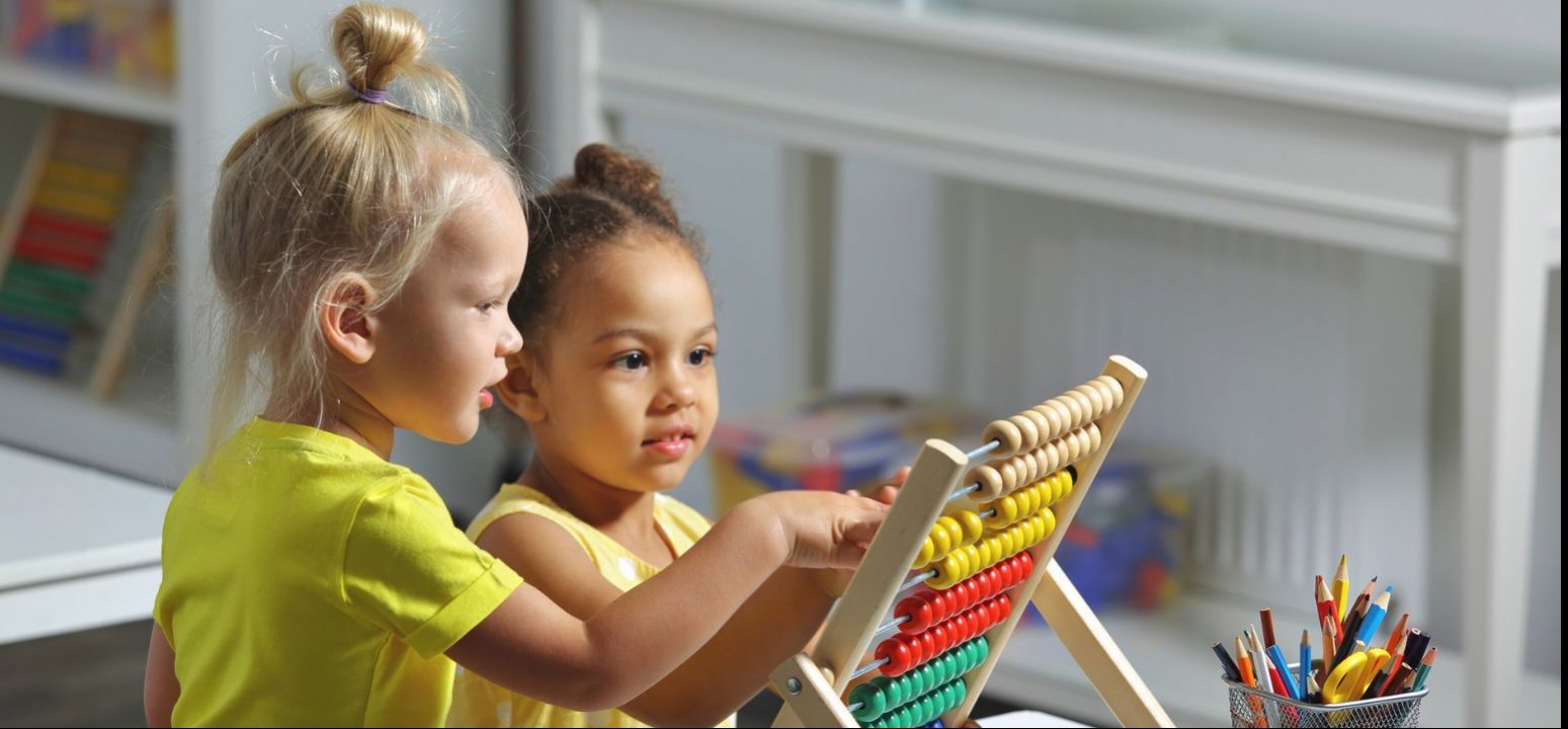 Children playing with a toy